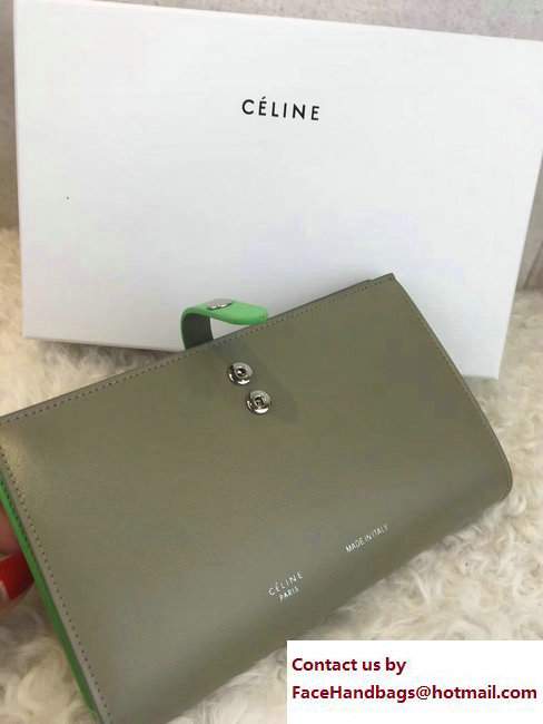 Celine Strap Large Multifunction Wallet 104873/104123 Army Green/Grass Green
