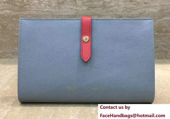 Celine Strap Large Multifunction Wallet 104873/104123 Baby Blue/Red - Click Image to Close