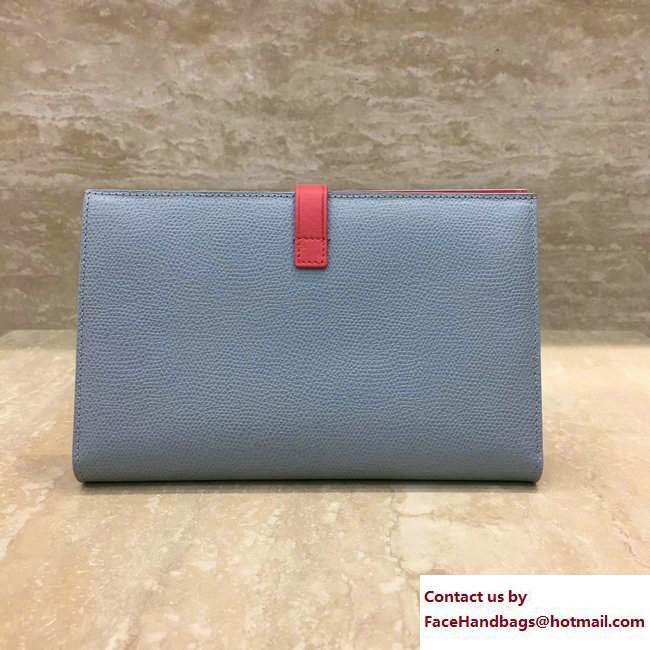 Celine Strap Large Multifunction Wallet 104873/104123 Baby Blue/Red