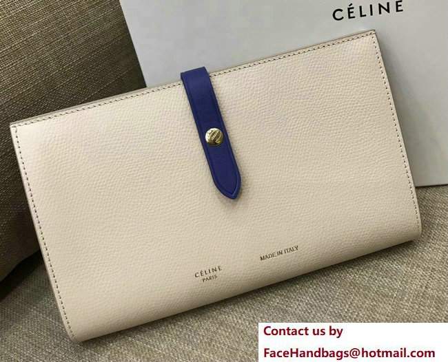 Celine Strap Large Multifunction Wallet 104873/104123 Beige/Blue
