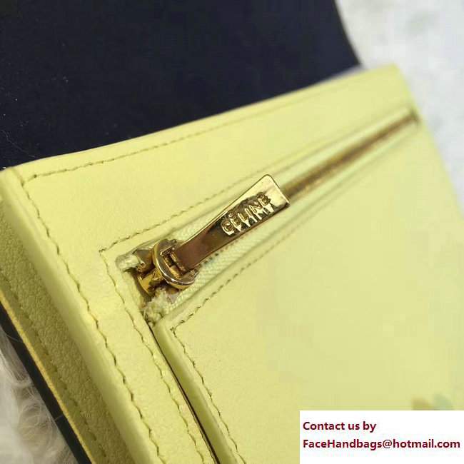 Celine Strap Large Multifunction Wallet 104873/104123 Black/Lemon Yellow