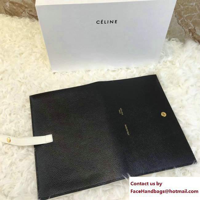 Celine Strap Large Multifunction Wallet 104873/104123 Black/White
