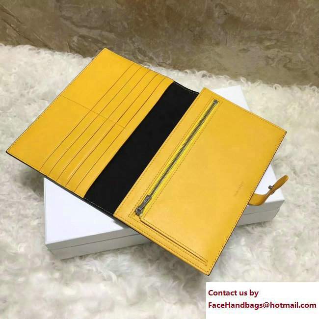 Celine Strap Large Multifunction Wallet 104873/104123 Black/Yellow