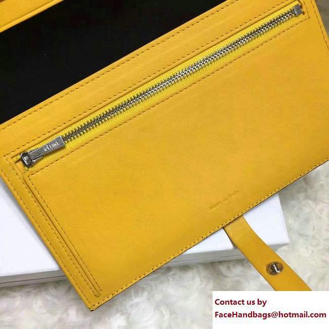 Celine Strap Large Multifunction Wallet 104873/104123 Black/Yellow