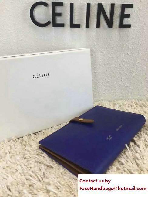 Celine Strap Large Multifunction Wallet 104873/104123 Blue/Brown