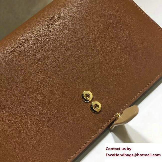 Celine Strap Large Multifunction Wallet 104873/104123 Brown/Apricot - Click Image to Close