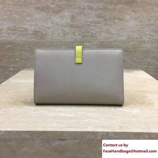 Celine Strap Large Multifunction Wallet 104873/104123 Gray/Lemon Yellow