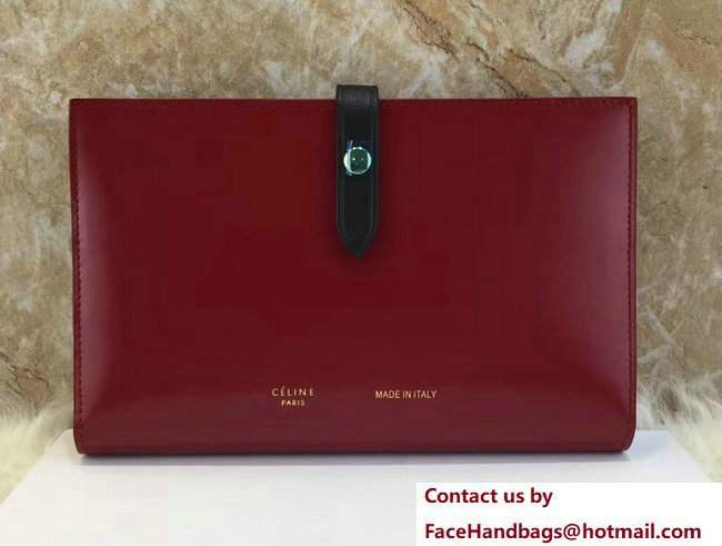 Celine Strap Large Multifunction Wallet 104873/104123 Red/Black