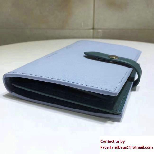 Celine Strap Medium Multifunction Wallet 104813 Baby Blue/Green - Click Image to Close
