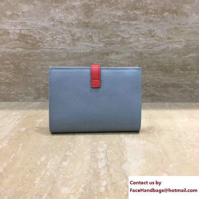 Celine Strap Medium Multifunction Wallet 104813 Baby Blue/Red