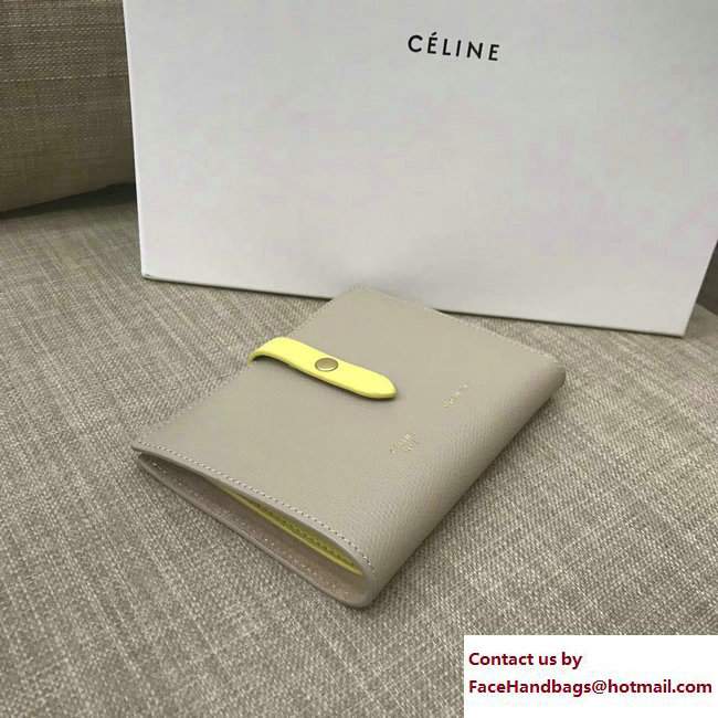 Celine Strap Medium Multifunction Wallet 104813 Beige/Lemon Yellow
