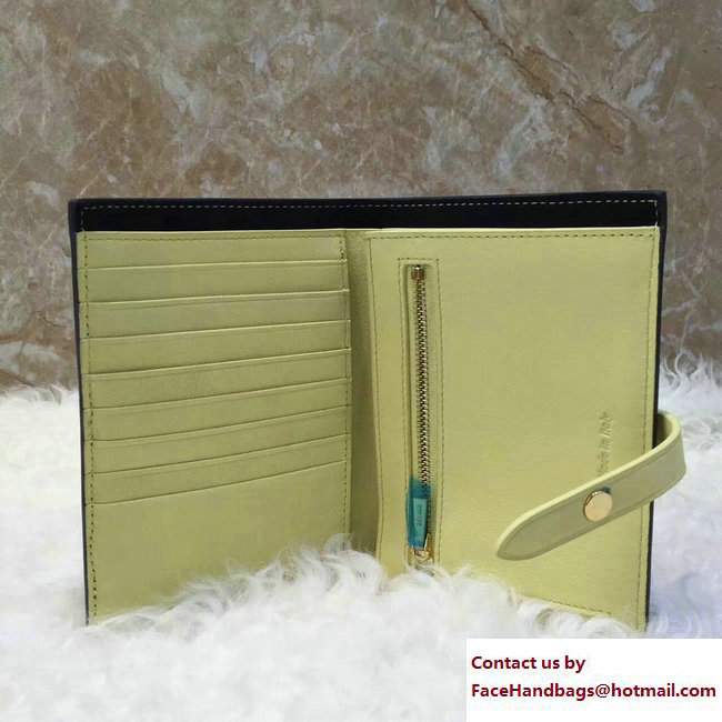 Celine Strap Medium Multifunction Wallet 104813 Black/Lemon Yellow - Click Image to Close