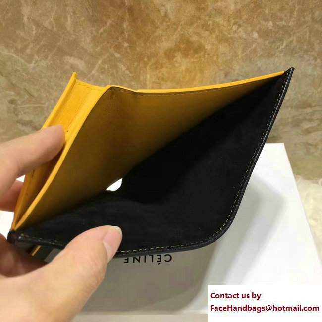 Celine Strap Medium Multifunction Wallet 104813 Black/Yellow