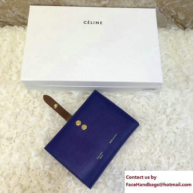 Celine Strap Medium Multifunction Wallet 104813 Blue/Brown