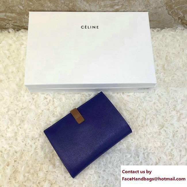 Celine Strap Medium Multifunction Wallet 104813 Blue/Brown