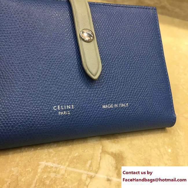 Celine Strap Medium Multifunction Wallet 104813 Blue/Gray