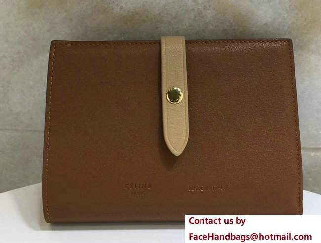 Celine Strap Medium Multifunction Wallet 104813 Brown/Apricot
