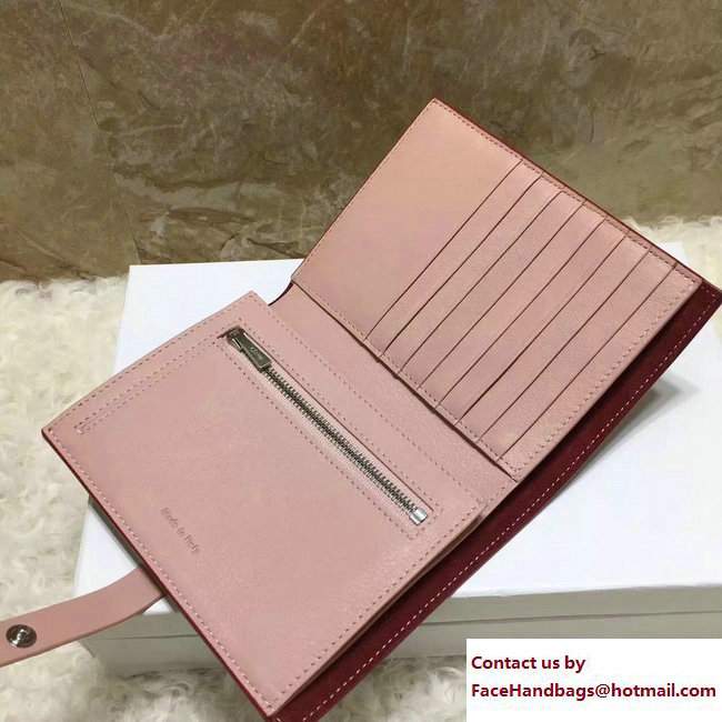Celine Strap Medium Multifunction Wallet 104813 Dark Red/Pink - Click Image to Close