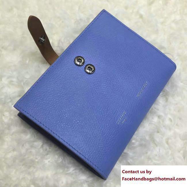 Celine Strap Medium Multifunction Wallet 104813 Light Blue/Brown