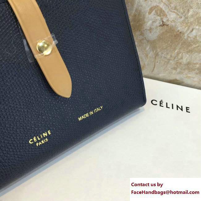 Celine Strap Medium Multifunction Wallet 104813 Navy Blue/Apricot