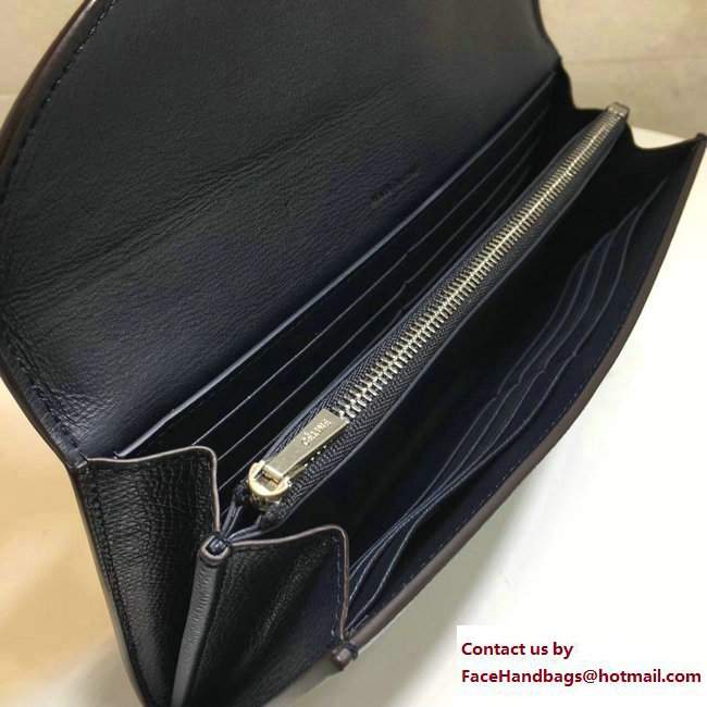 Celine Trotteur Large Flap Multifunction Wallet 107853 Dark Blue 2017