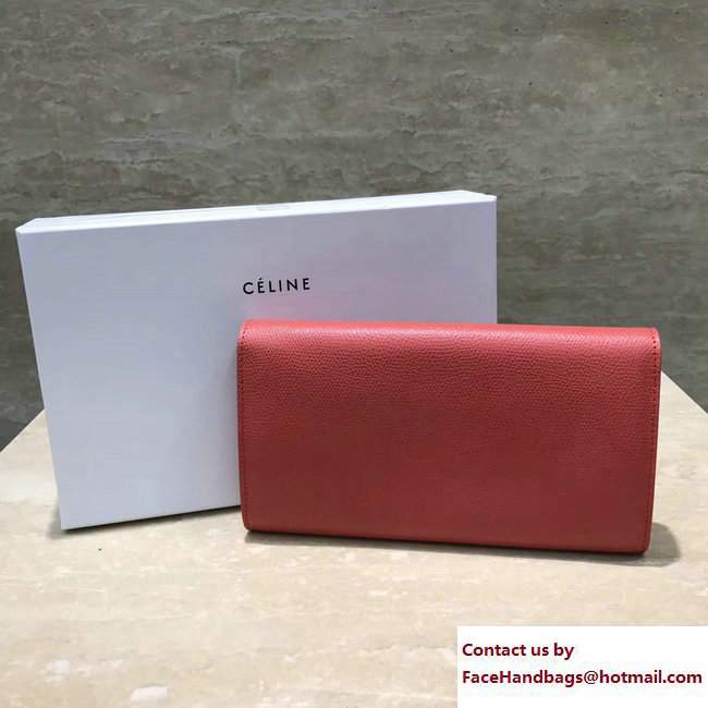Celine Trotteur Large Flap Multifunction Wallet 107853 Red 2017
