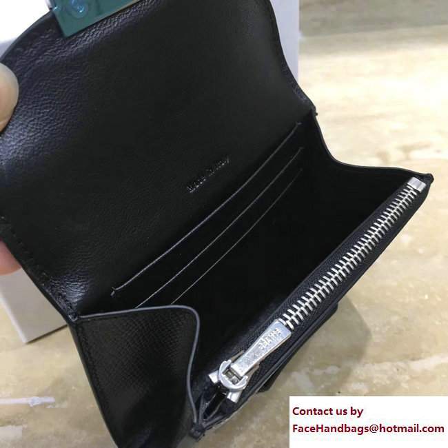 Celine Trotteur Small Folded Multifunction Wallet 107863 Black 2017