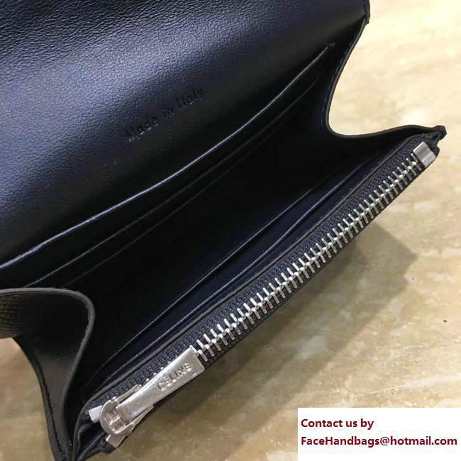 Celine Trotteur Small Folded Multifunction Wallet 107863 Dark Blue 2017