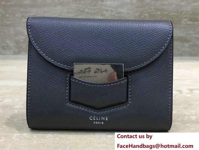 Celine Trotteur Small Folded Multifunction Wallet 107863 Gray 2017