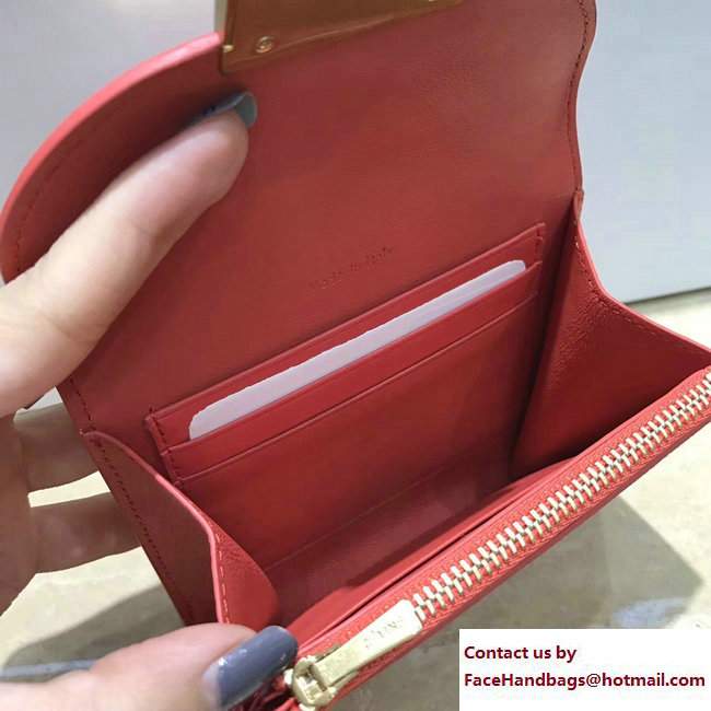 Celine Trotteur Small Folded Multifunction Wallet 107863 Red 2017
