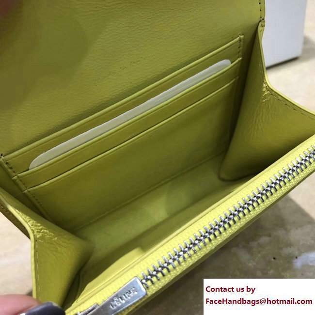 Celine Trotteur Small Folded Multifunction Wallet 107863 Yellow 2017