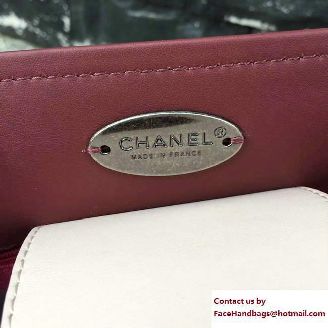 Chanel Bi-color Hampton Bullskin Large Shopping Bag A57202 Beige/Burgundy 2017