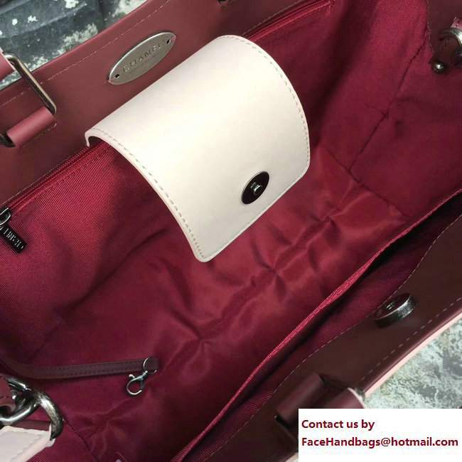 Chanel Bi-color Hampton Bullskin Large Shopping Bag A57202 Beige/Burgundy 2017 - Click Image to Close