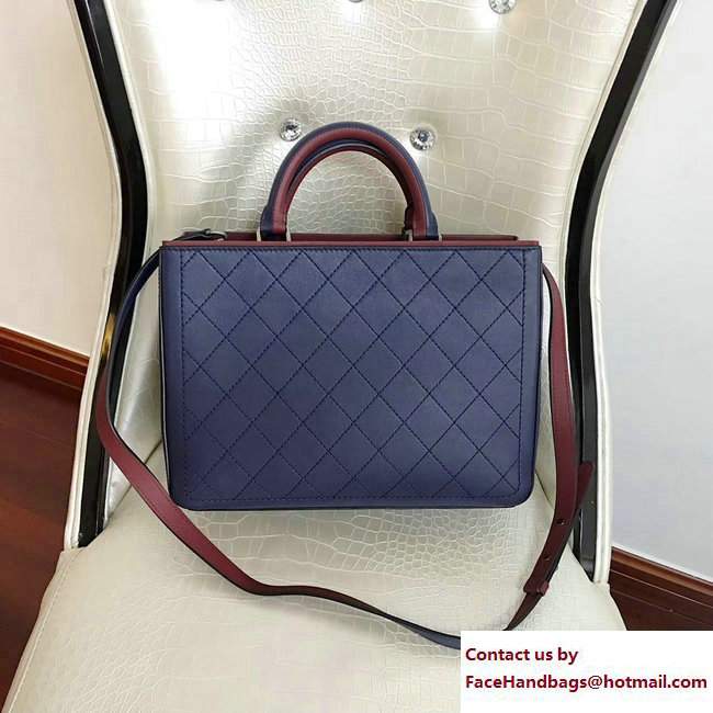 Chanel Bi-color Hampton Bullskin Medium Shopping Bag A57201 Blue/Burgundy 2017