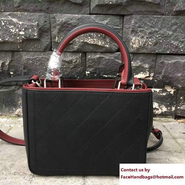 Chanel Bi-color Hampton Bullskin Small Shopping Bag A57200 Black/Burgundy 2017 - Click Image to Close
