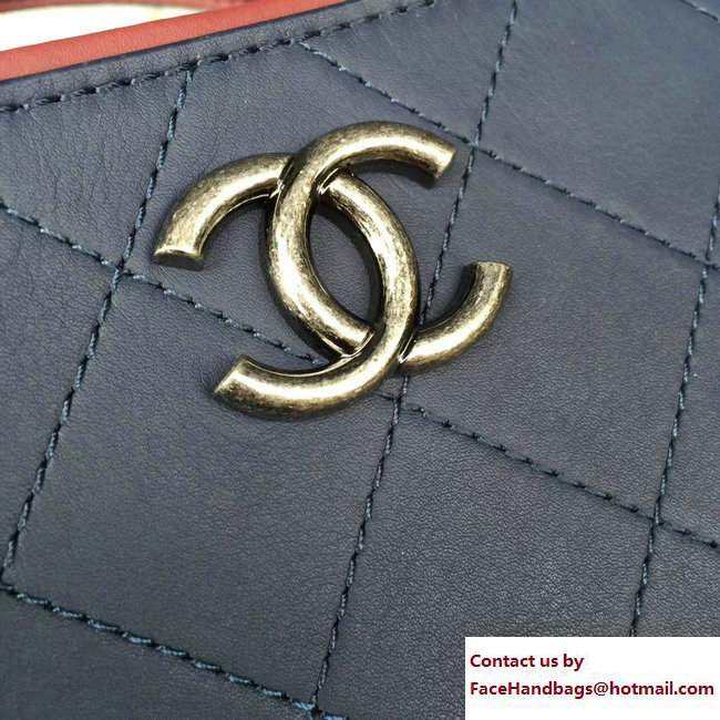 Chanel Bi-color Hampton Bullskin Small Shopping Bag A57200 Blue/Burgundy 2017