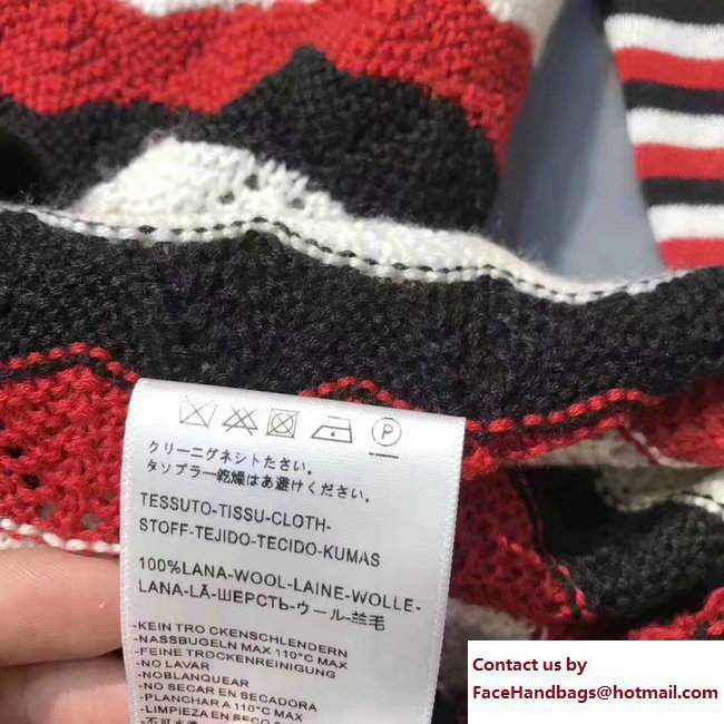 Chanel Black/Red/White Stripe Sweater 2017