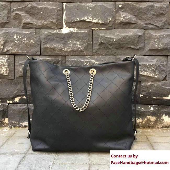 Chanel Calfskin Large Hobo Bag A98698 Black 2017 - Click Image to Close