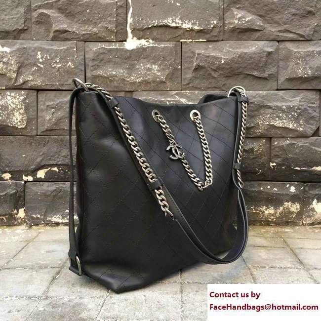 Chanel Calfskin Large Hobo Bag A98698 Black 2017