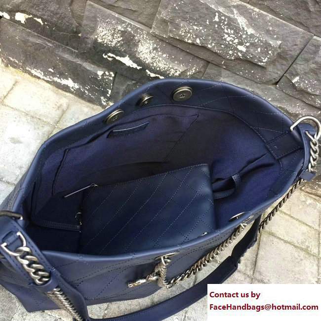 Chanel Calfskin Large Hobo Bag A98698 Blue 2017 - Click Image to Close