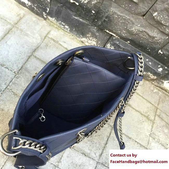 Chanel Calfskin Small Hobo Bag A98697 Blue 2017