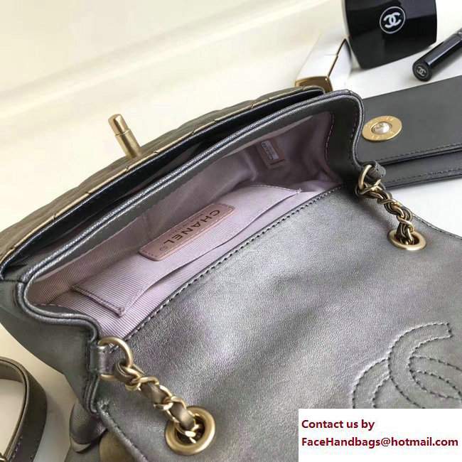Chanel Camellia Embellished Calfskin Waist Bag Silver Gray A91830/A91828 2017