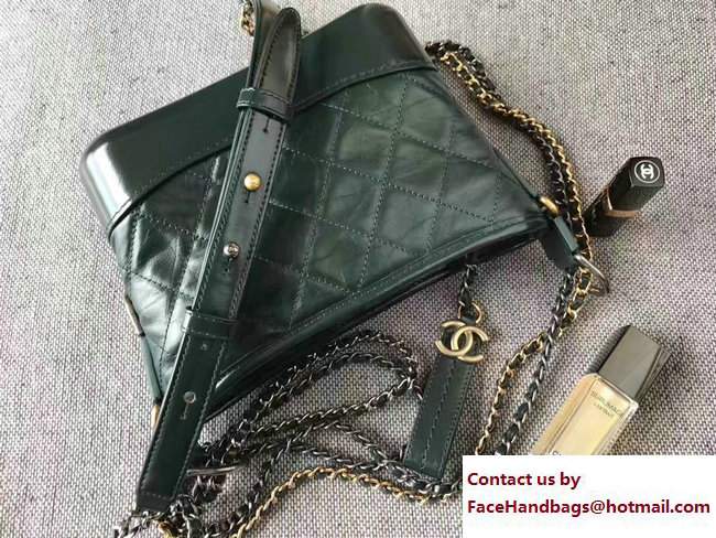 Chanel Gabrielle Small Hobo Bag A91810 Dark Green 2017 - Click Image to Close