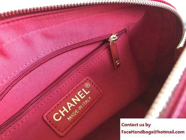 Chanel Grained Calfskin Carry Around Bowling Small Bag A91907 Red 2017