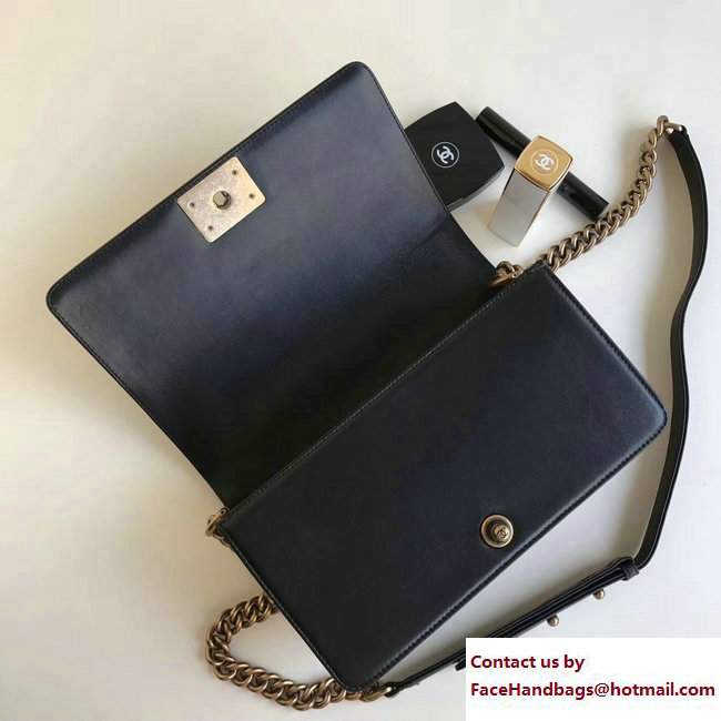 Chanel Lambskin/Resin Boy Handle Flap Bag A91811 black 2017