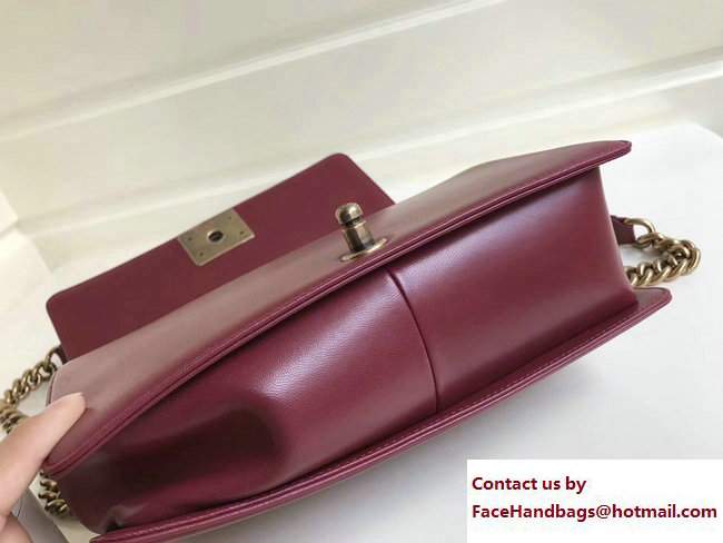 Chanel Lambskin/Resin Boy Handle Flap Bag A91811 burgundy 2017 - Click Image to Close