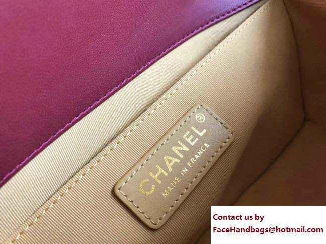 Chanel Lambskin/Resin Boy Handle Flap Bag A91811 burgundy 2017