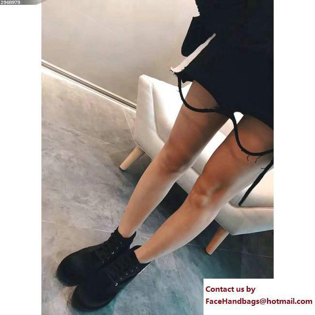 Chanel Velvet Short Boots G33127 Black 2017