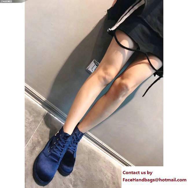 Chanel Velvet Short Boots G33127 Blue 2017
