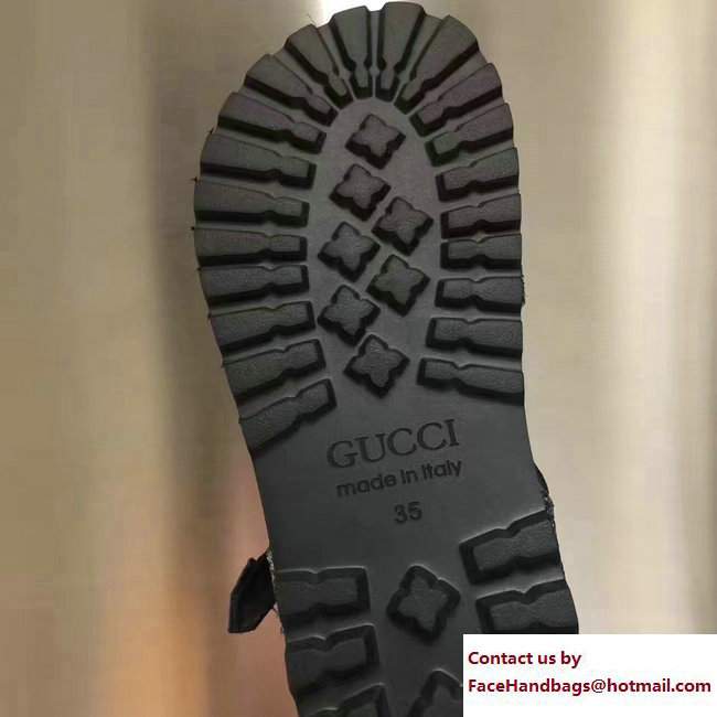 Gucci Bee Web Sandals Glitter Gun Color 2017